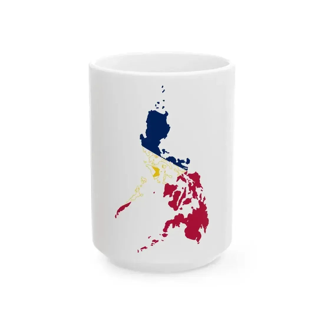 Flag map of the Philippines navy blue (Philippines) White Coffee Mug 15oz - Go Mug Yourself