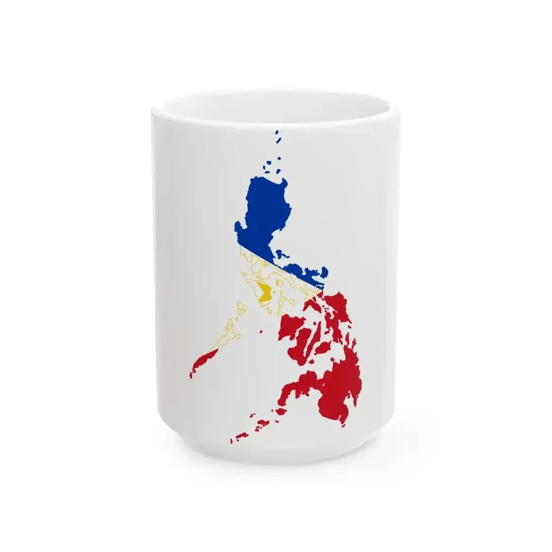 Flag map of the Philippines (Philippines) White Coffee Mug 15oz - Go Mug Yourself