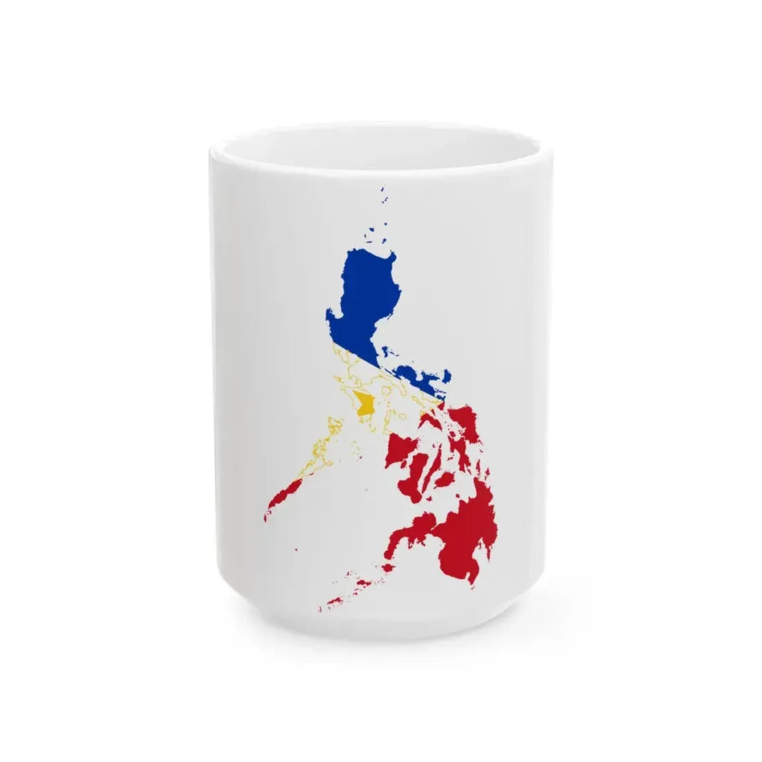 Flag-map of the Philippines small islands (Philippines) White Coffee Mug 15oz - Go Mug Yourself