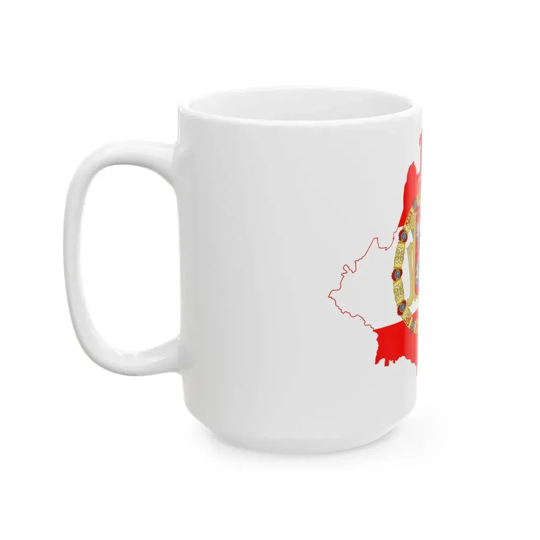 Flag-map of the PolishLithuanian Commonwealth (Poland) White Coffee Mug - Go Mug Yourself