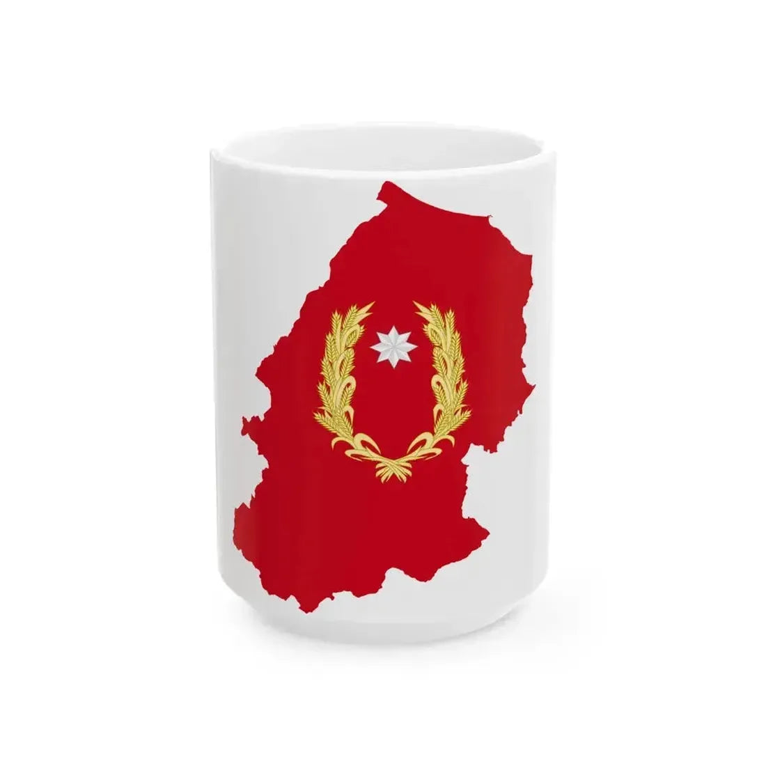Flag map of the Province of Campobasso (Italy) White Coffee Mug 15oz - Go Mug Yourself