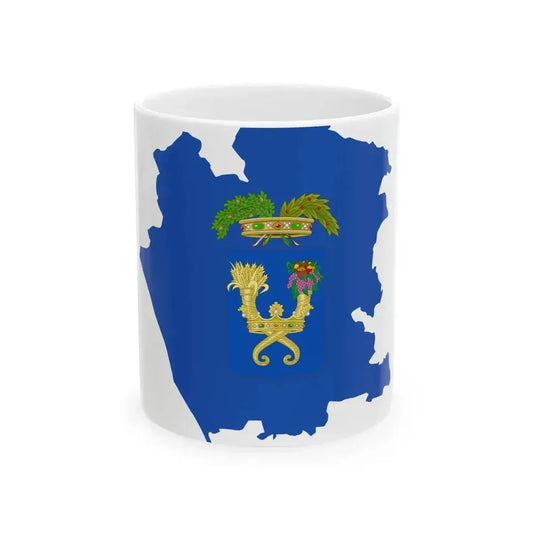 Flag map of the Province of Caserta (Italy) White Coffee Mug 11oz - Go Mug Yourself