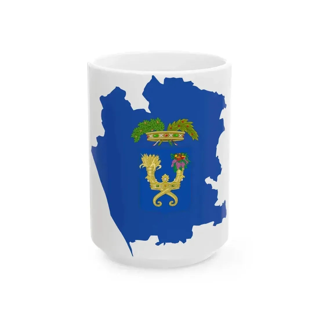 Flag map of the Province of Caserta (Italy) White Coffee Mug 15oz - Go Mug Yourself