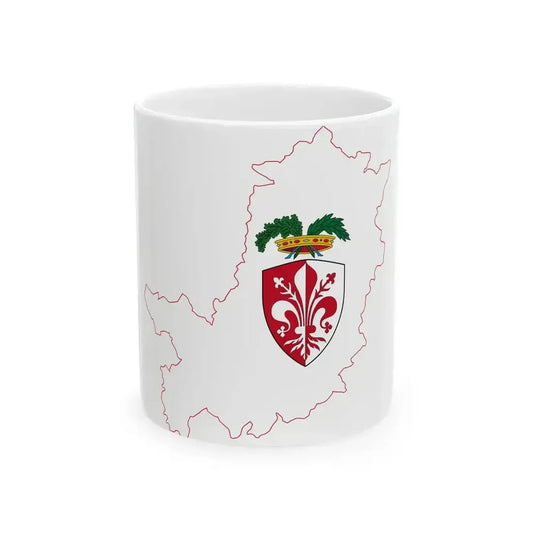 Flag map of the Province of Florence (Italy) White Coffee Mug 11oz - Go Mug Yourself