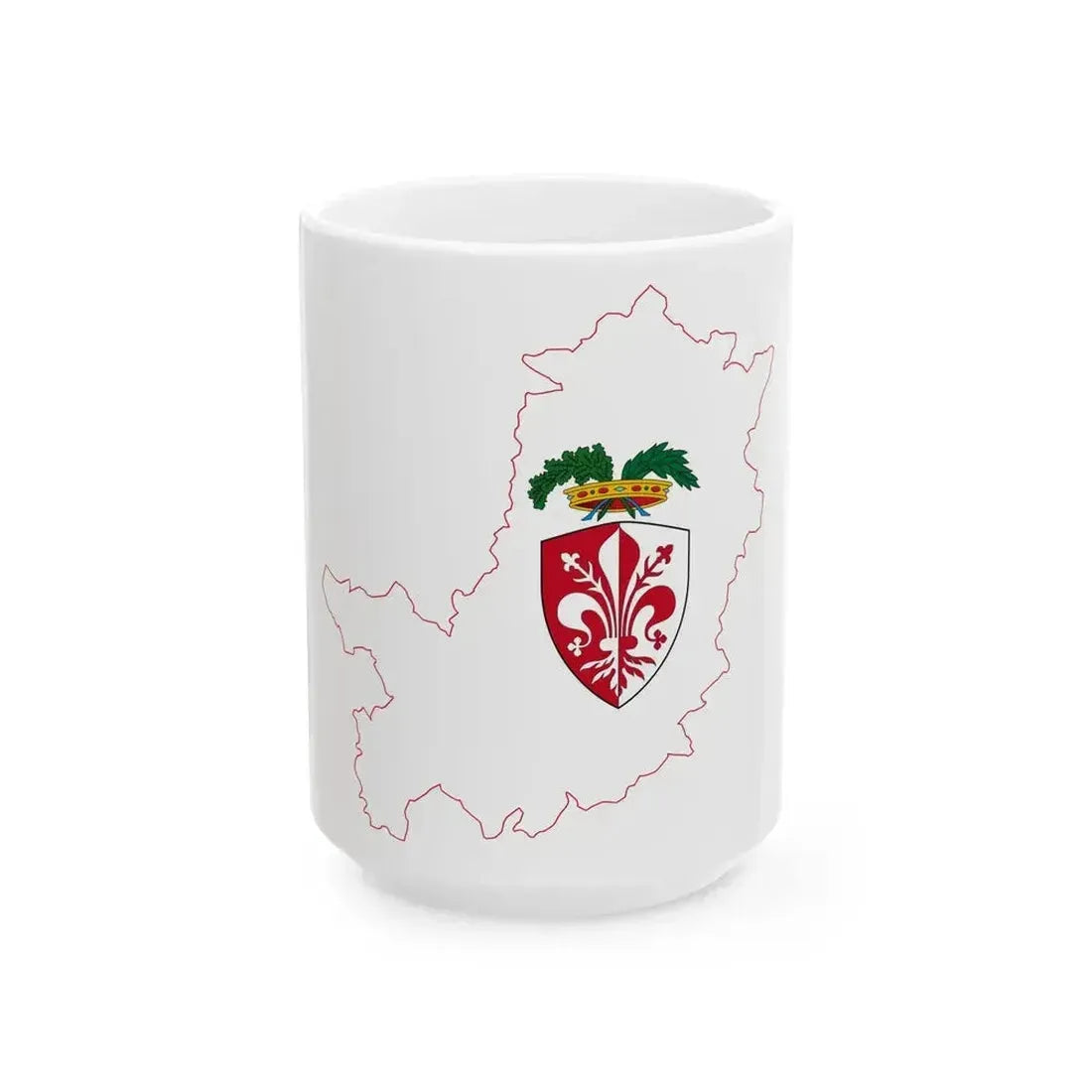 Flag map of the Province of Florence (Italy) White Coffee Mug 15oz - Go Mug Yourself