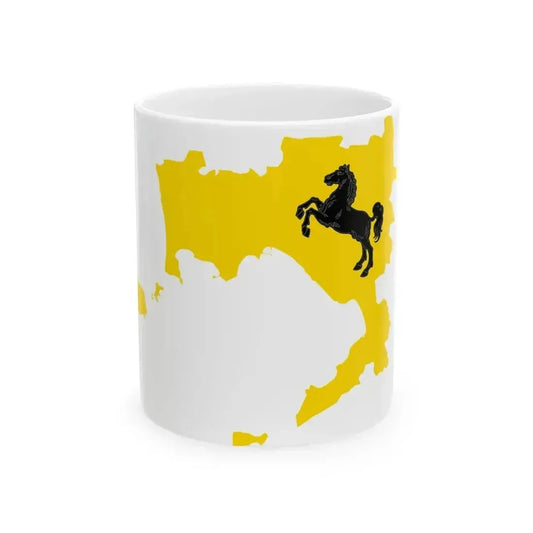 Flag map of the Province of Naples (Italy) White Coffee Mug 11oz - Go Mug Yourself