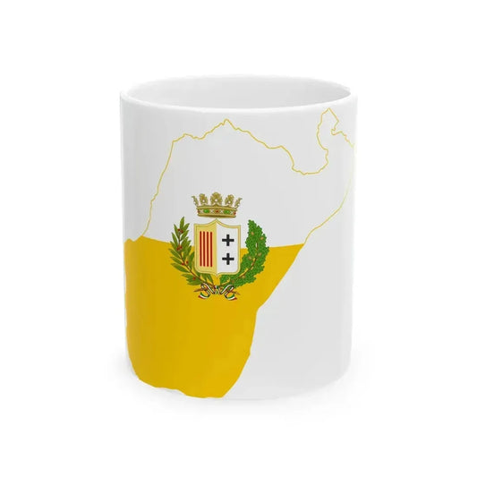 Flag map of the Province of Reggio Calabria (Italy) White Coffee Mug 11oz - Go Mug Yourself