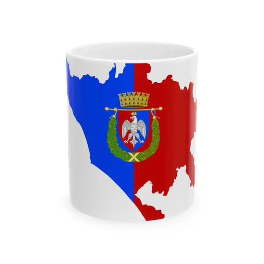 Flag map of the Province of Rome (Italy) White Coffee Mug 11oz - Go Mug Yourself