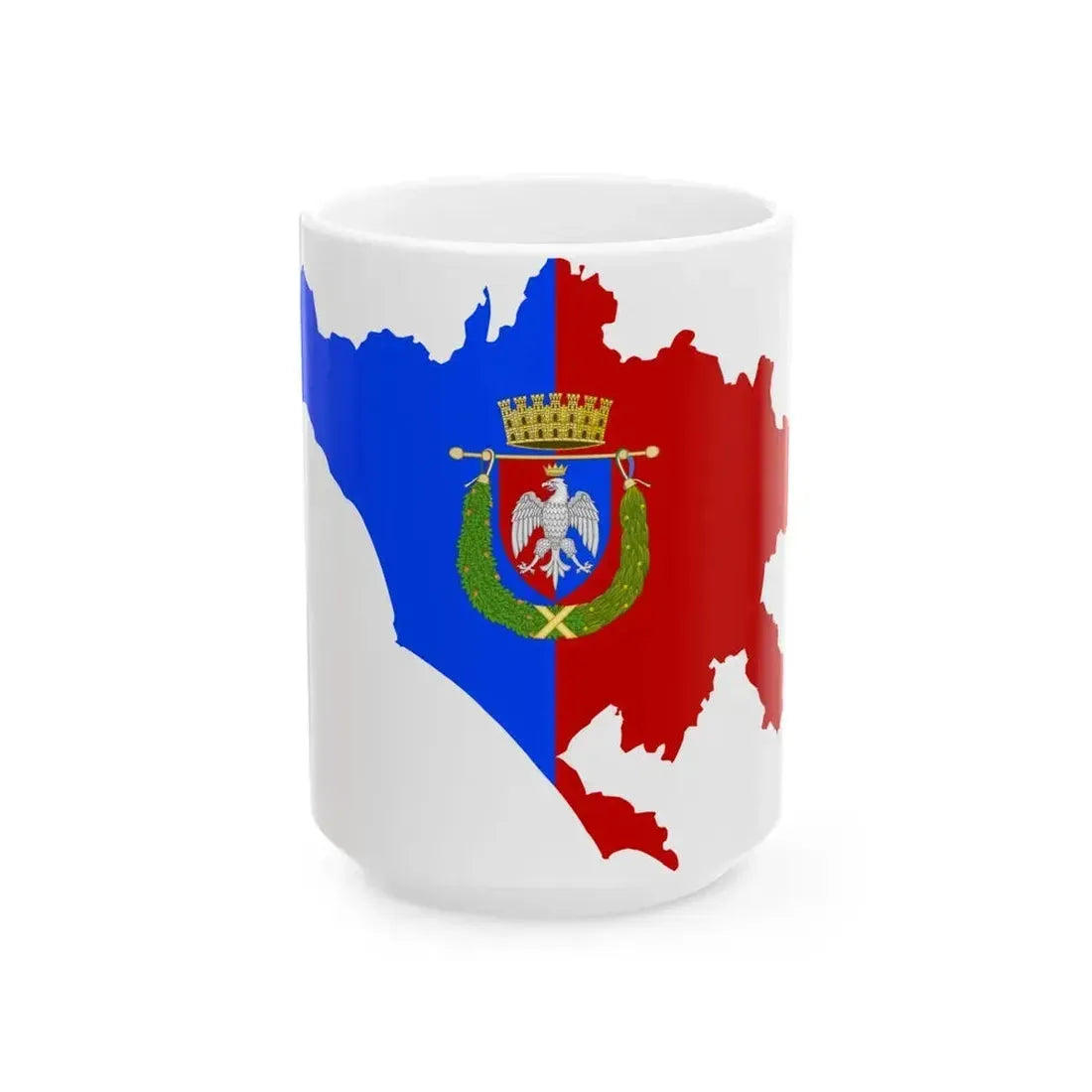 Flag map of the Province of Rome (Italy) White Coffee Mug 15oz - Go Mug Yourself
