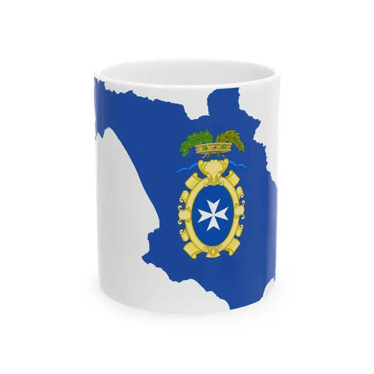 Flag map of the Province of Salerno (Italy) White Coffee Mug 11oz - Go Mug Yourself