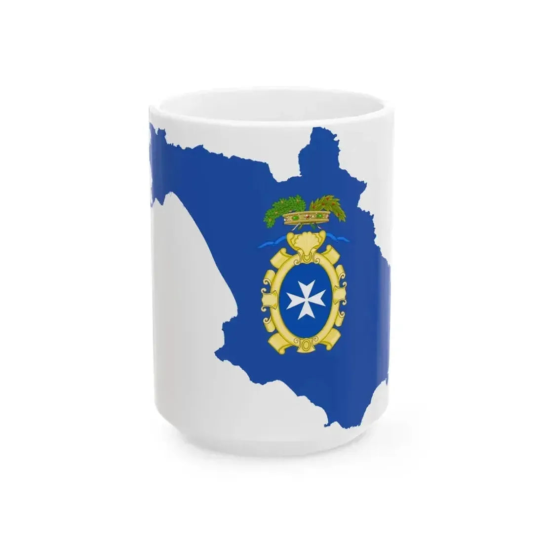 Flag map of the Province of Salerno (Italy) White Coffee Mug 15oz - Go Mug Yourself