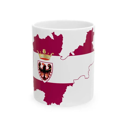 Flag map of the Province of Trento (Italy) White Coffee Mug 11oz - Go Mug Yourself