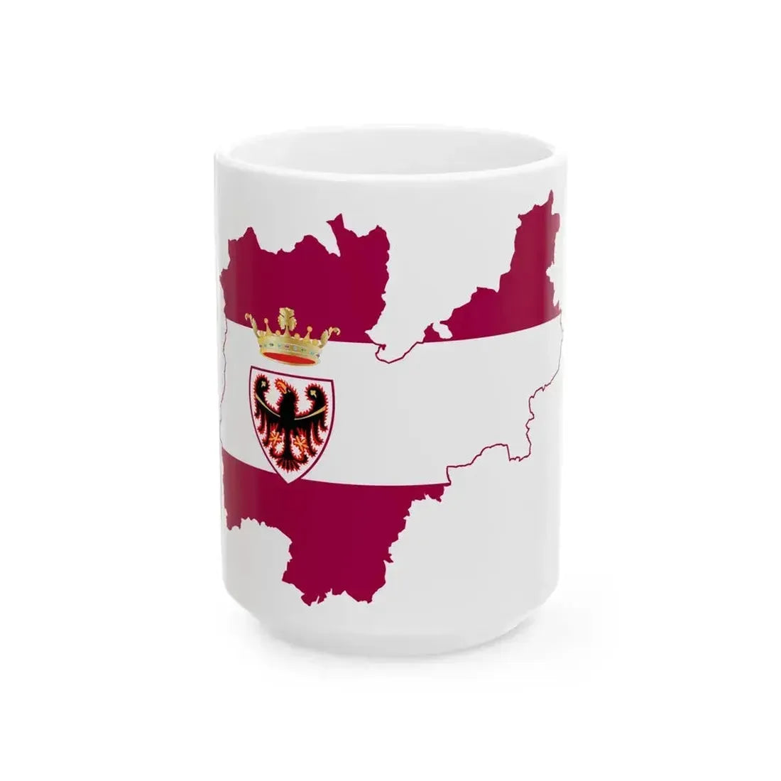Flag map of the Province of Trento (Italy) White Coffee Mug 15oz - Go Mug Yourself