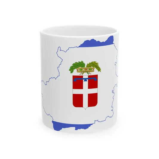 Flag map of the Province of Turin (Italy) White Coffee Mug 11oz - Go Mug Yourself