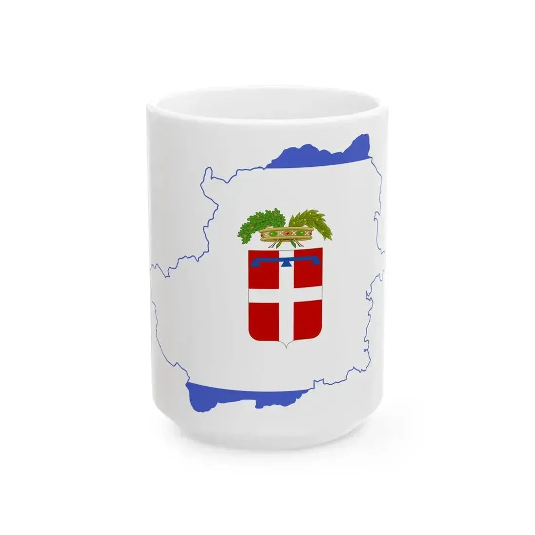 Flag map of the Province of Turin (Italy) White Coffee Mug 15oz - Go Mug Yourself