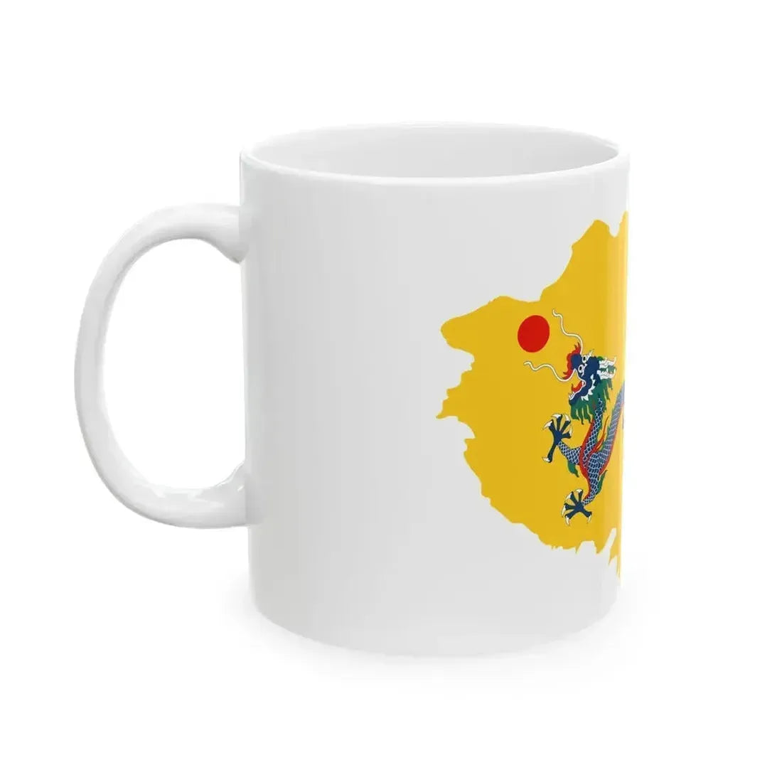 Flag map of the Qing dynasty 1820 (China) White Coffee Mug - Go Mug Yourself
