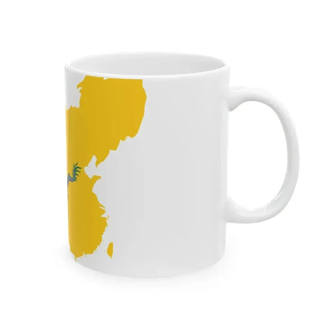 Flag map of the Qing dynasty 1820 (China) White Coffee Mug - Go Mug Yourself