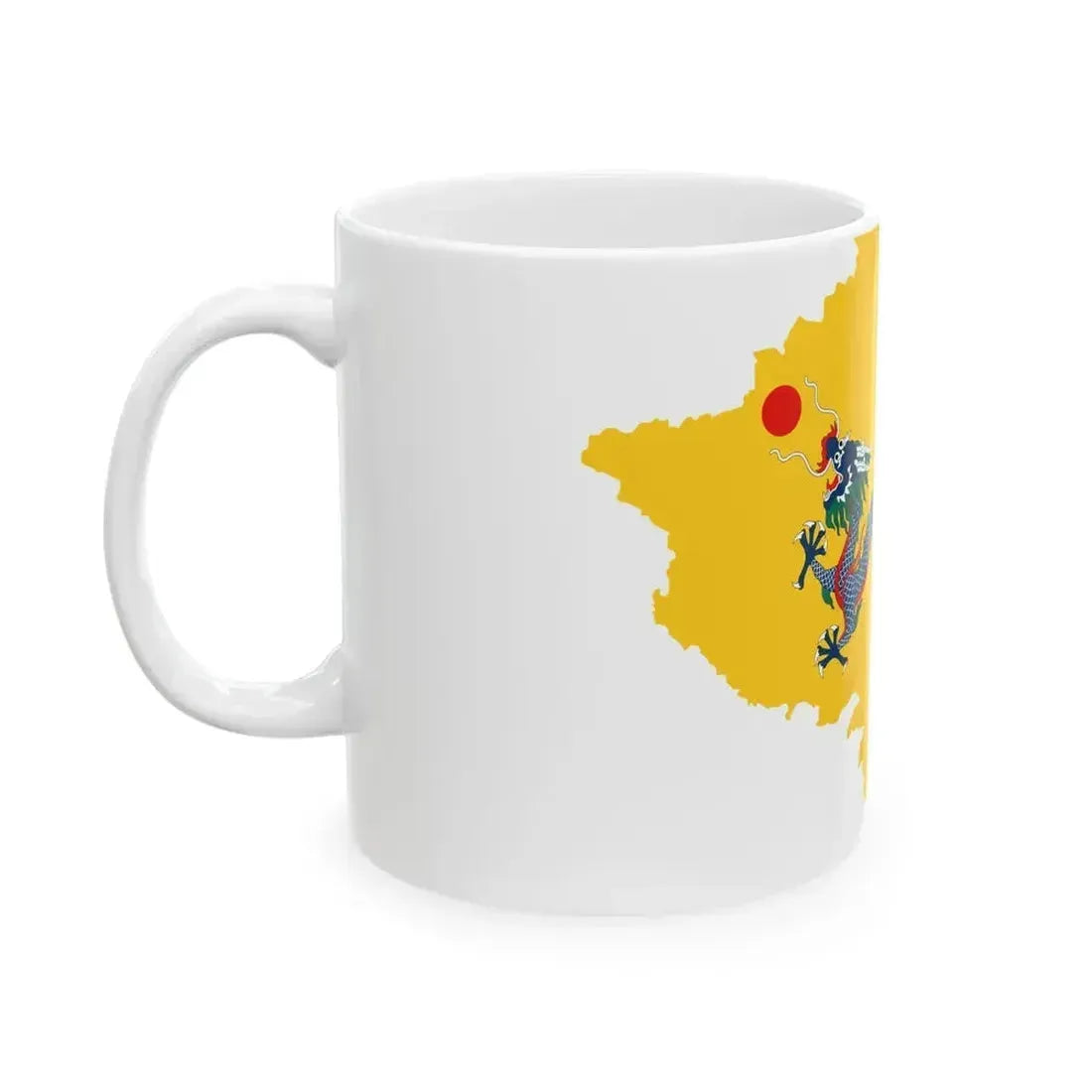 Flag map of the Qing dynasty 1862-1912 (China) White Coffee Mug - Go Mug Yourself