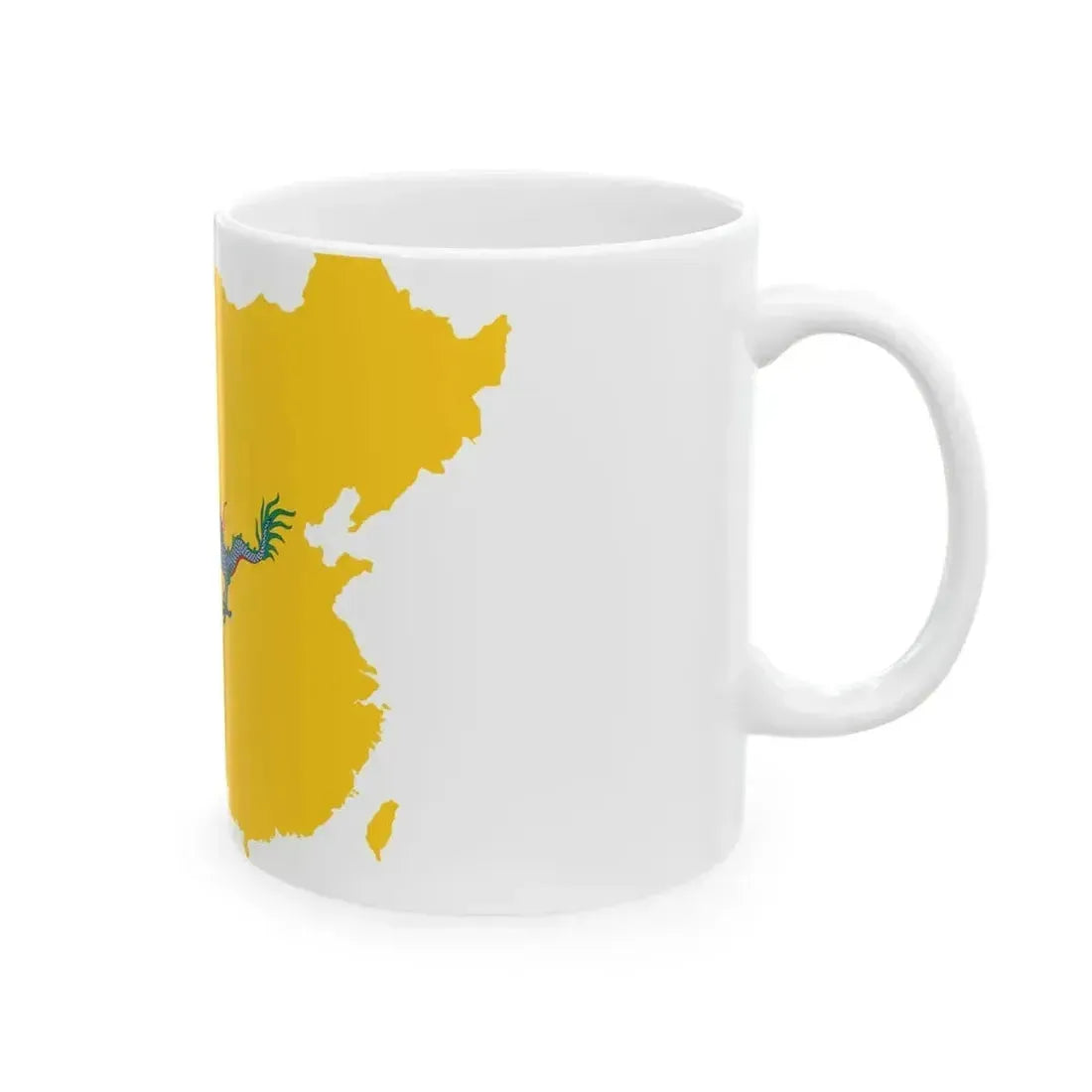 Flag map of the Qing dynasty 1862-1912 (China) White Coffee Mug - Go Mug Yourself