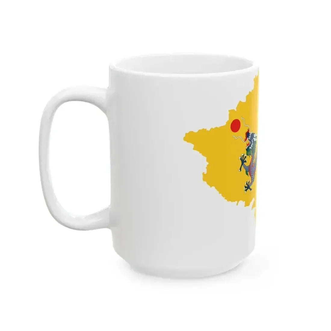 Flag map of the Qing dynasty 1862-1912 (China) White Coffee Mug - Go Mug Yourself