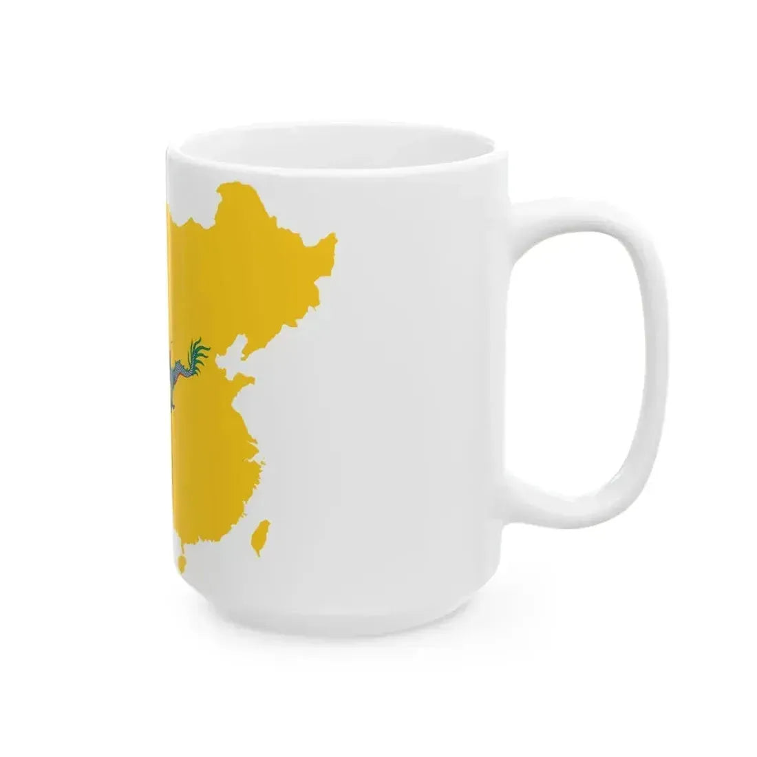Flag map of the Qing dynasty 1862-1912 (China) White Coffee Mug - Go Mug Yourself