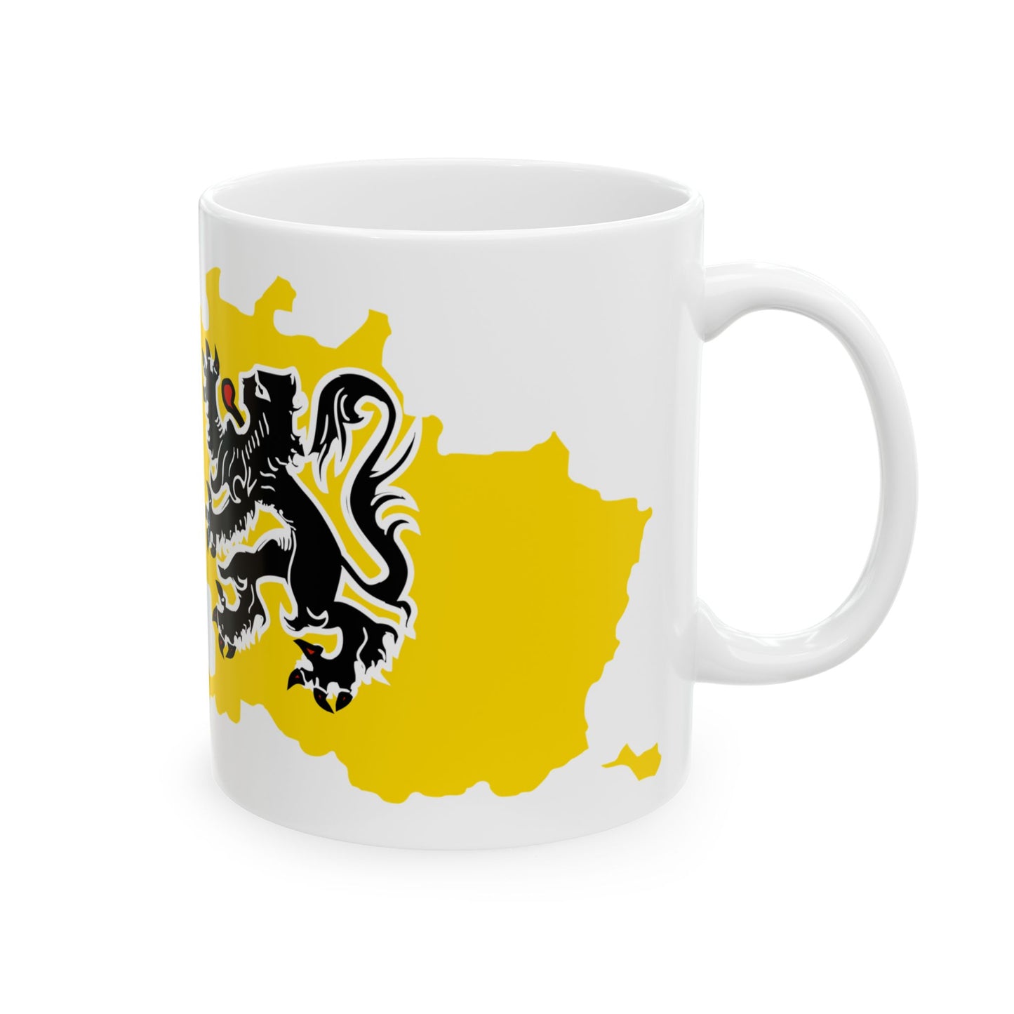 Flag map of the Region of Flanders (Belgium) White Coffee Mug-Go Mug Yourself