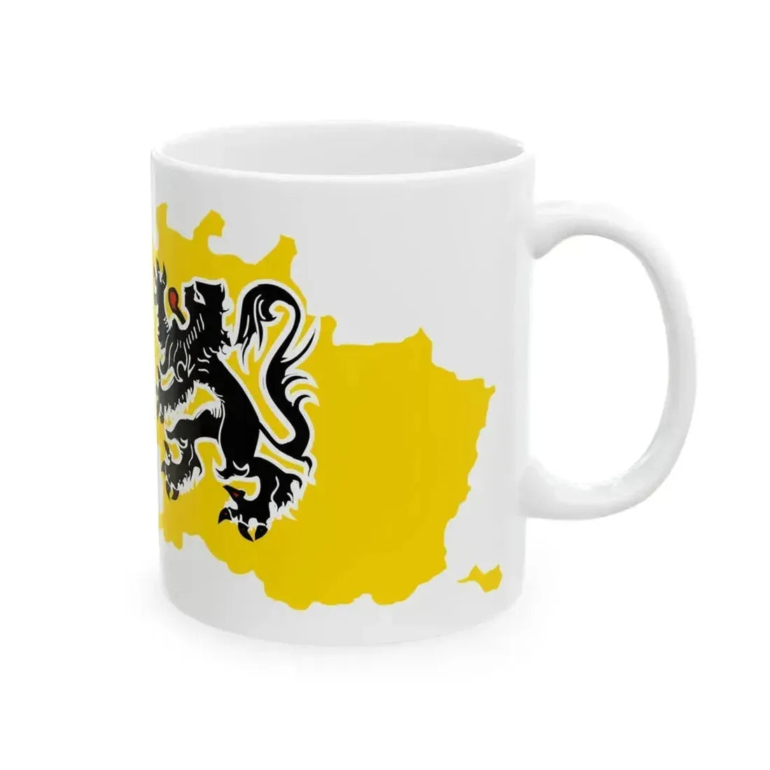 Flag map of the Region of Flanders (Belgium) White Coffee Mug - Go Mug Yourself