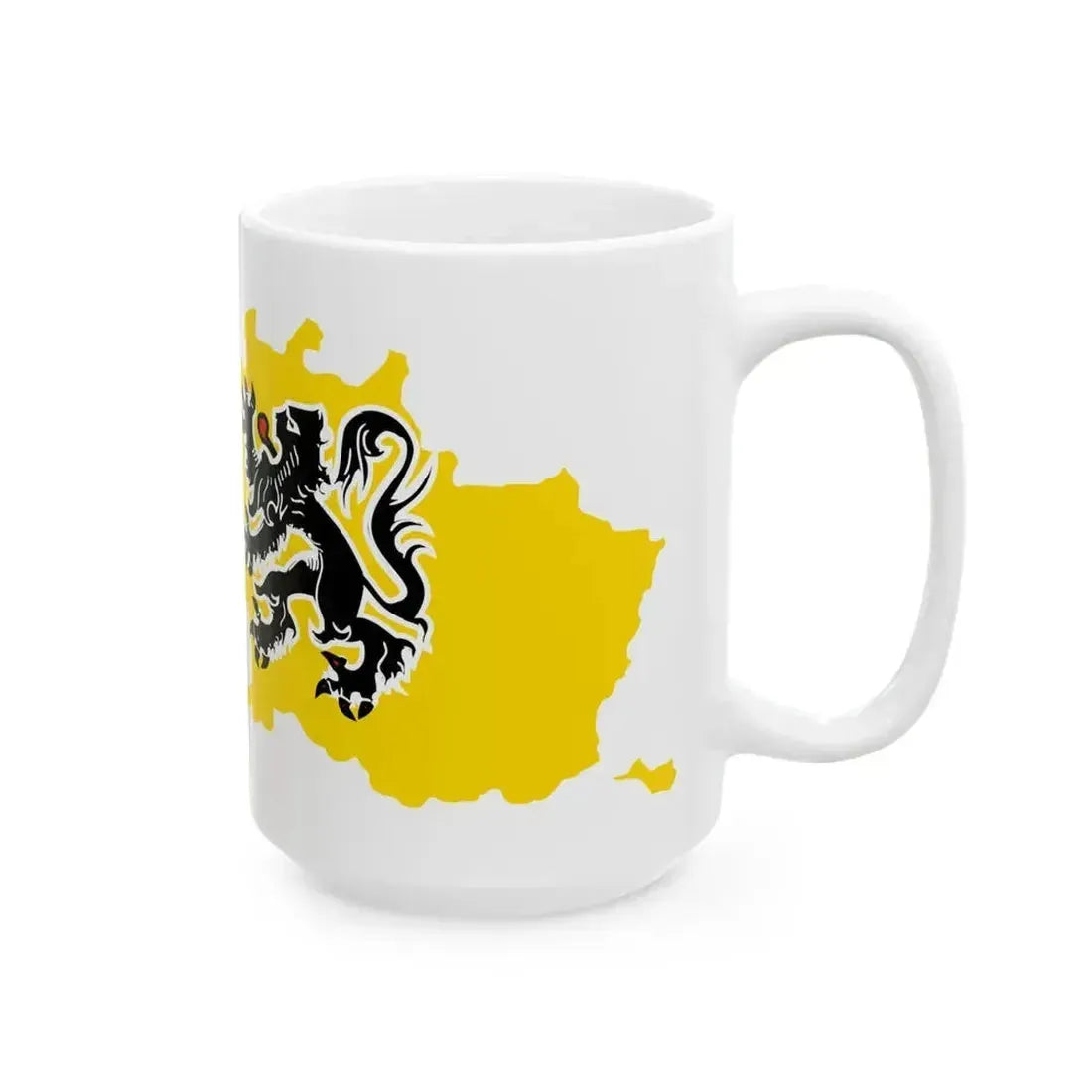 Flag map of the Region of Flanders (Belgium) White Coffee Mug - Go Mug Yourself