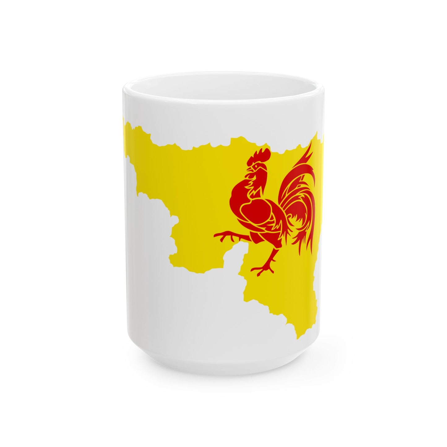 Flag map of the Region of Wallonia (Belgium) White Coffee Mug-15oz-Go Mug Yourself