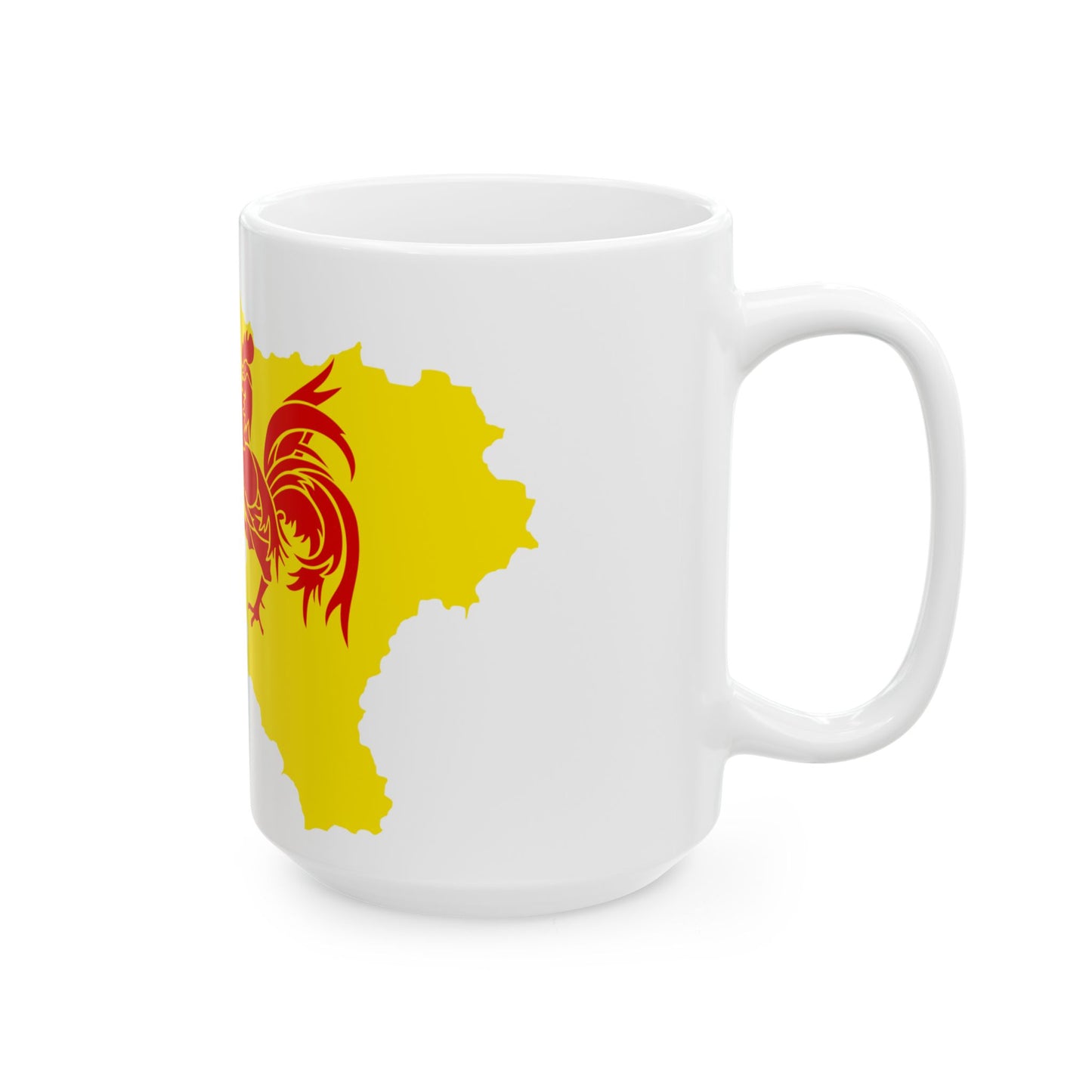 Flag map of the Region of Wallonia (Belgium) White Coffee Mug-Go Mug Yourself