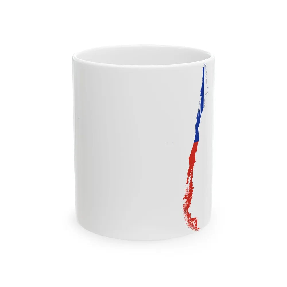 Flag-map of the Republic of Chile (Chile) White Coffee Mug 11oz - Go Mug Yourself