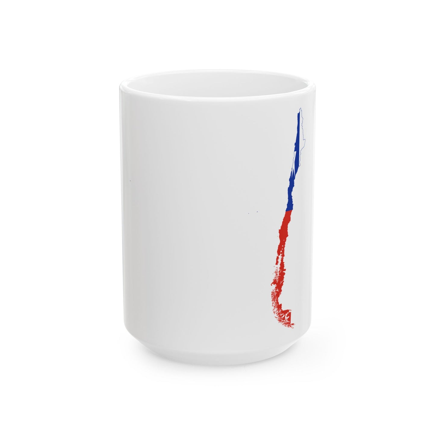 Flag-map of the Republic of Chile (Chile) White Coffee Mug-15oz-Go Mug Yourself