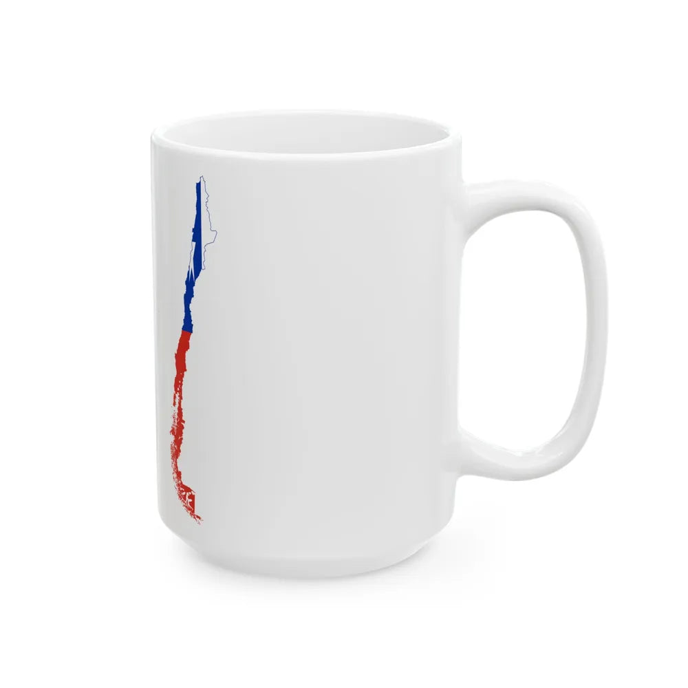 Flag-map of the Republic of Chile (Chile) White Coffee Mug - Go Mug Yourself