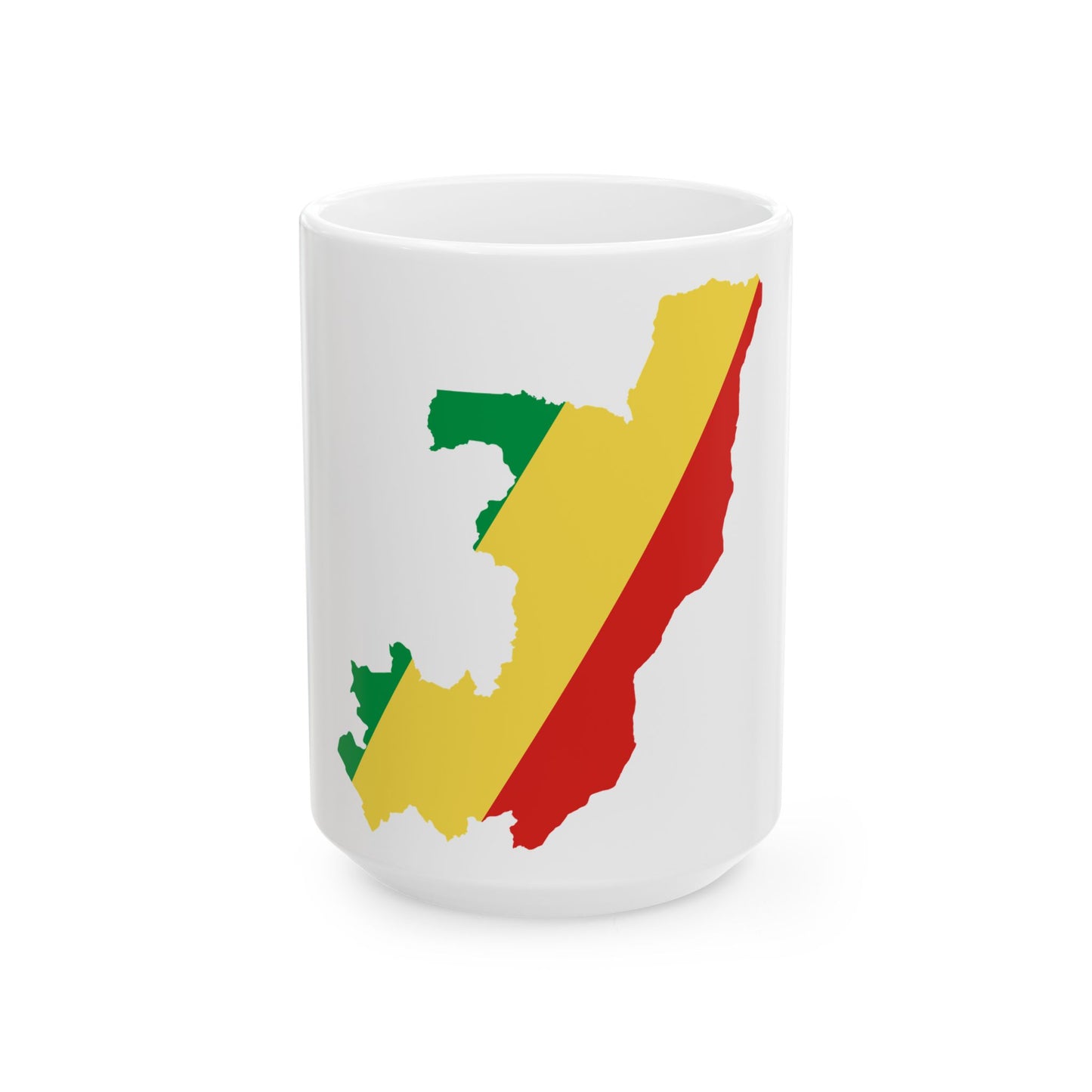 Flag map of the Republic of the Congo (Congo) White Coffee Mug-15oz-Go Mug Yourself