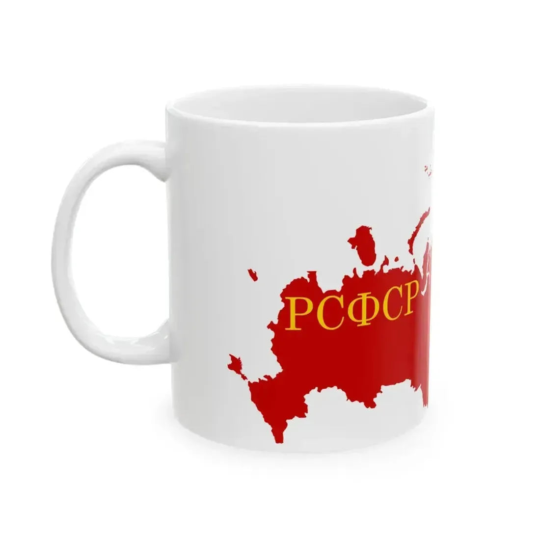 Flag map of the Russian SFSR 1945-1954 (Russia) White Coffee Mug - Go Mug Yourself