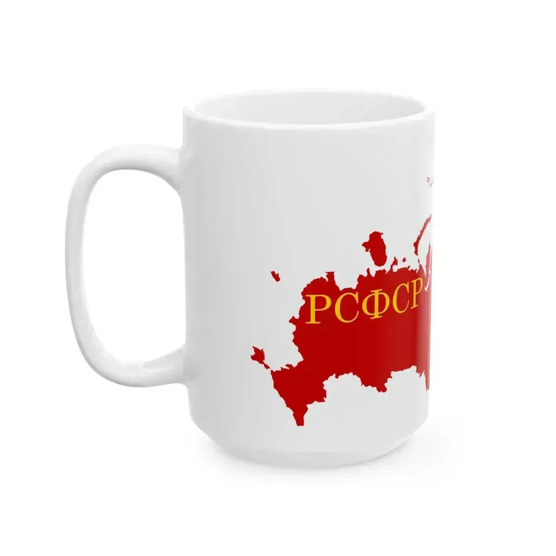 Flag map of the Russian SFSR 1945-1954 (Russia) White Coffee Mug - Go Mug Yourself