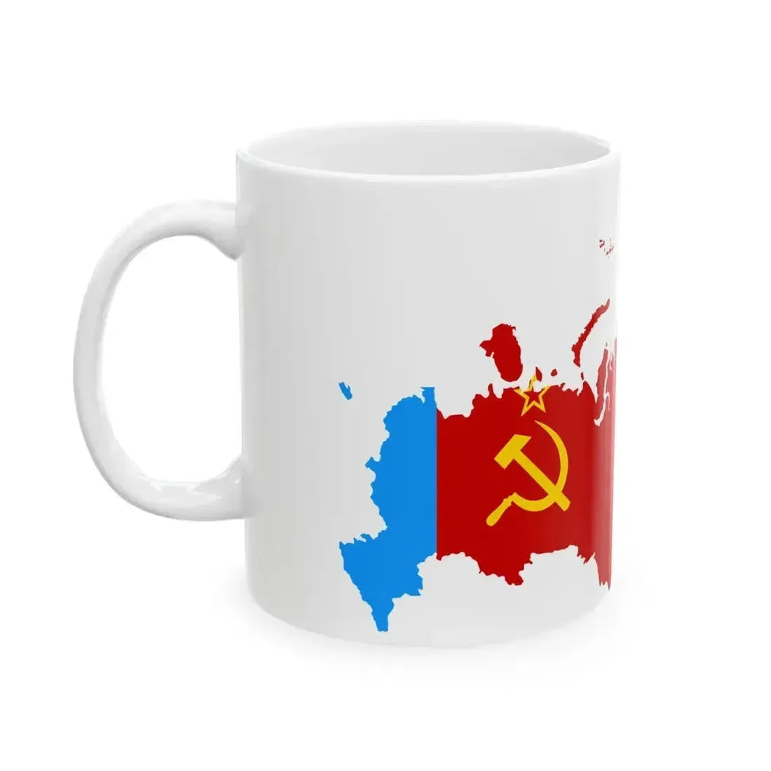 Flag map of the Russian SFSR 1954-1956 (Russia) White Coffee Mug - Go Mug Yourself