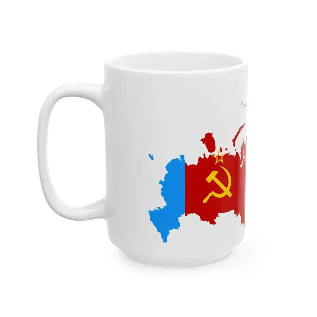 Flag map of the Russian SFSR 1954-1956 (Russia) White Coffee Mug - Go Mug Yourself