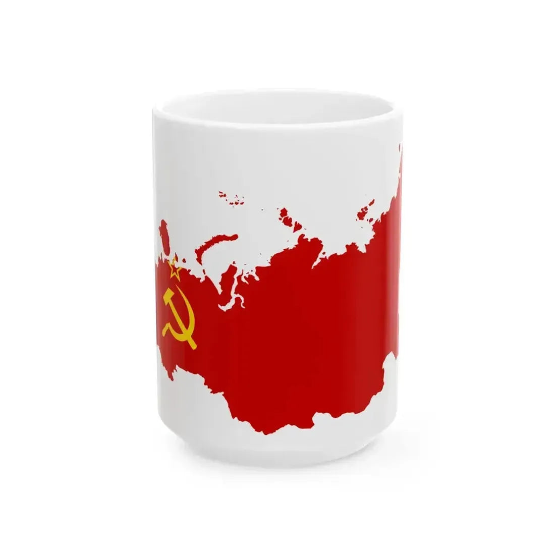 Flag map of the Russian SFSR 1954 (Russia) White Coffee Mug 15oz - Go Mug Yourself