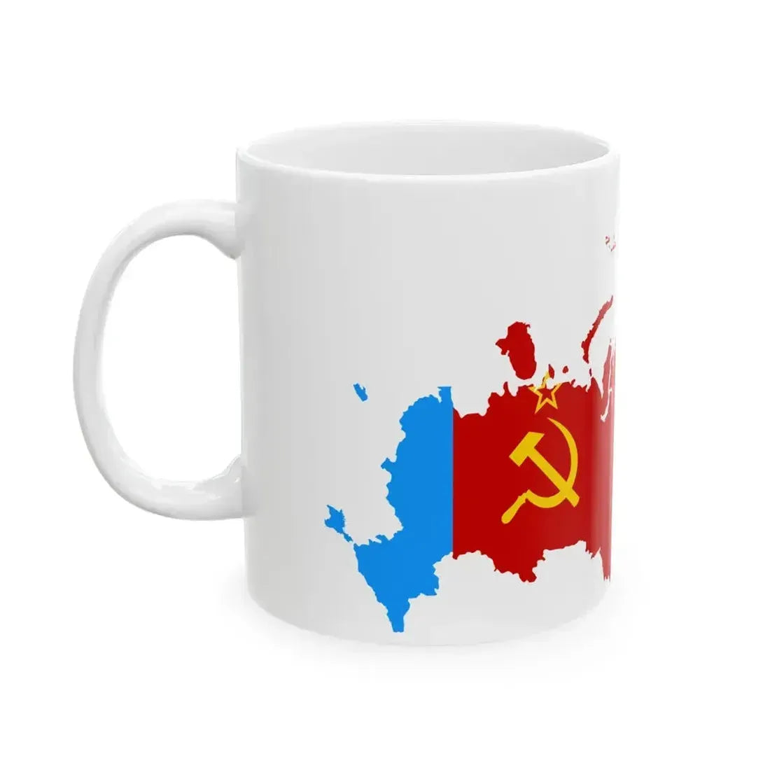 Flag map of the Russian SFSR 1954 (Russia) White Coffee Mug - Go Mug Yourself