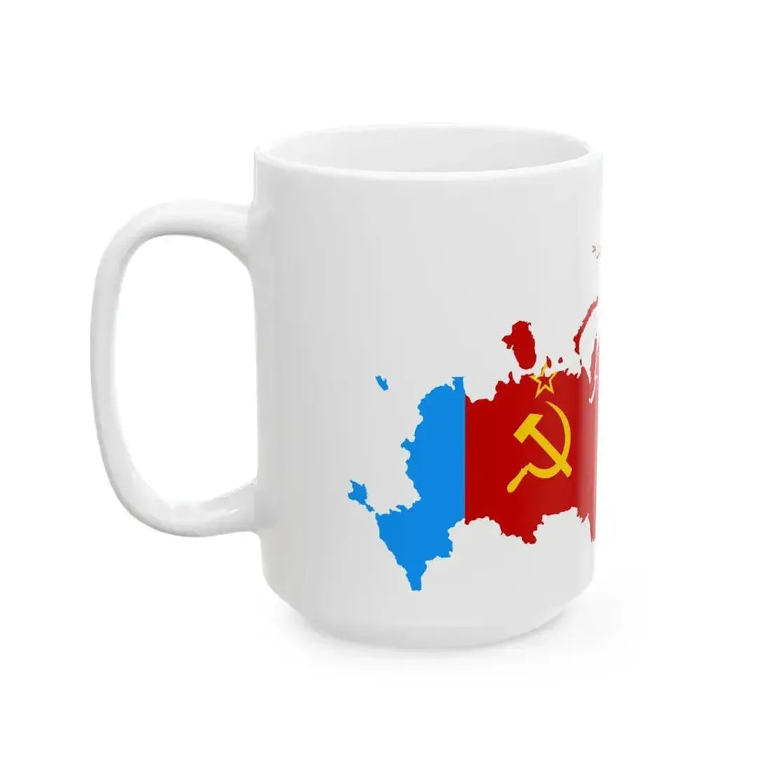 Flag map of the Russian SFSR 1954 (Russia) White Coffee Mug - Go Mug Yourself
