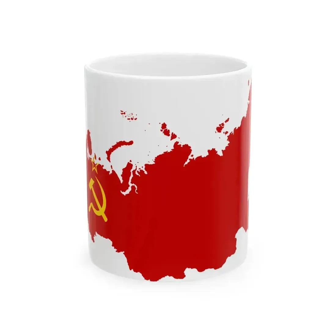 Flag map of the Russian SFSR 1956-1991 (Russia) White Coffee Mug 11oz - Go Mug Yourself