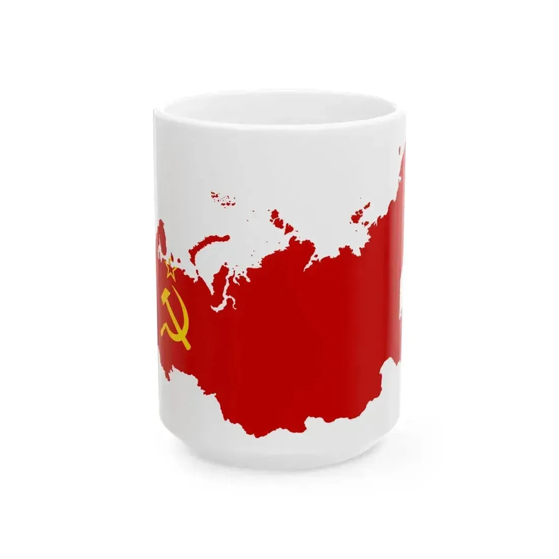 Flag map of the Russian SFSR 1956-1991 (Russia) White Coffee Mug 15oz - Go Mug Yourself