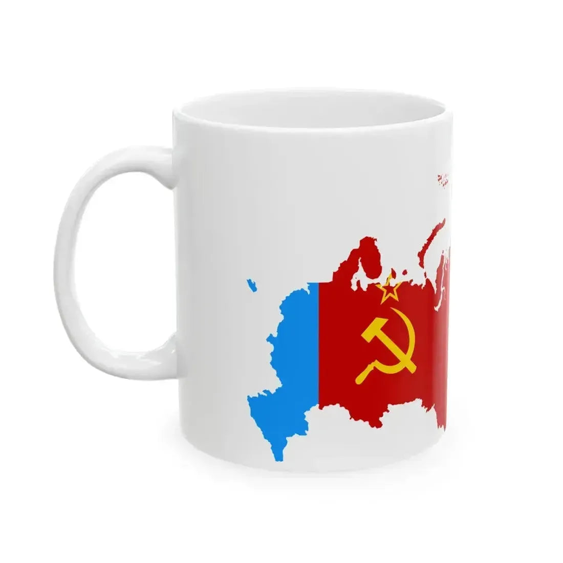 Flag map of the Russian SFSR 1956-1991 (Russia) White Coffee Mug - Go Mug Yourself