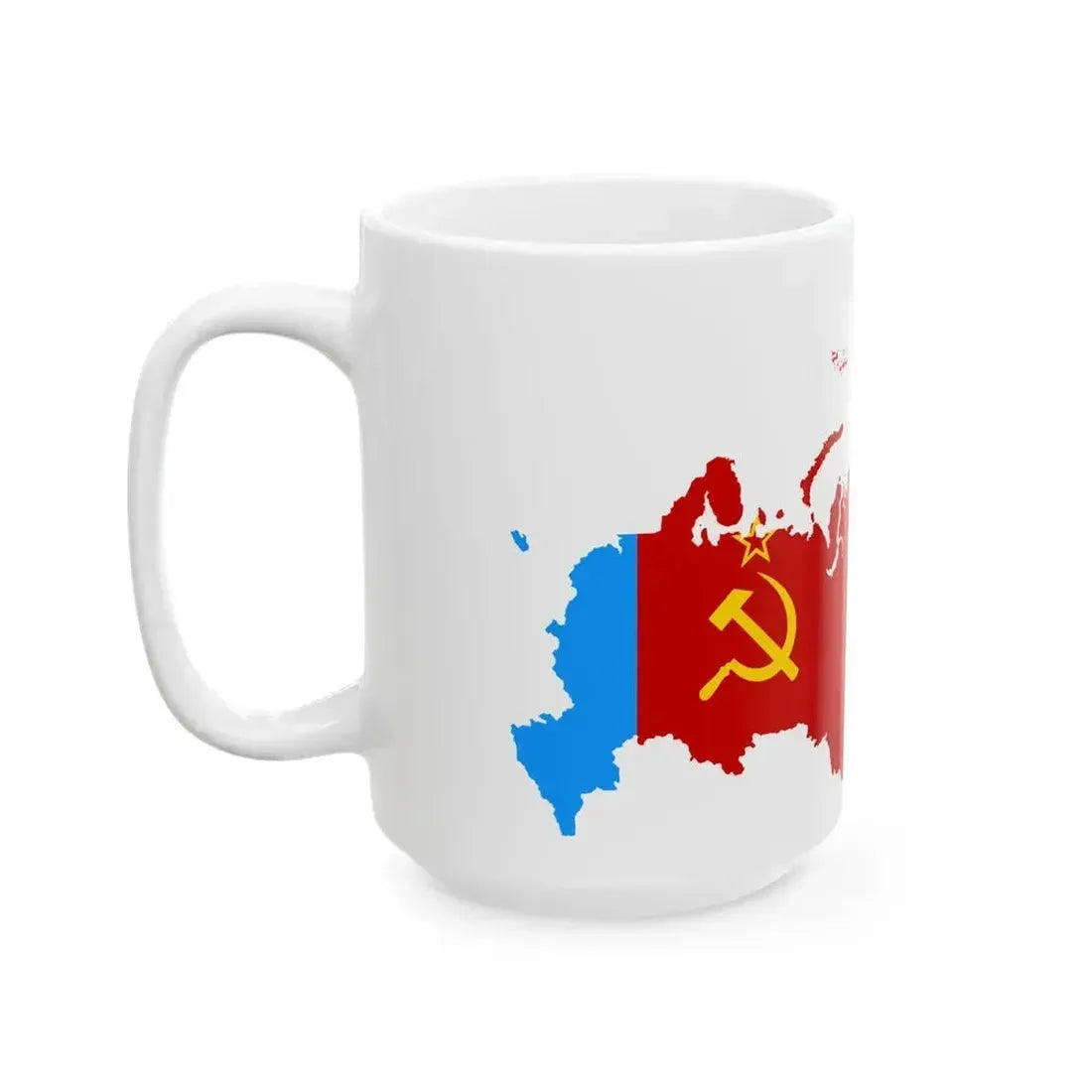 Flag map of the Russian SFSR 1956-1991 (Russia) White Coffee Mug - Go Mug Yourself