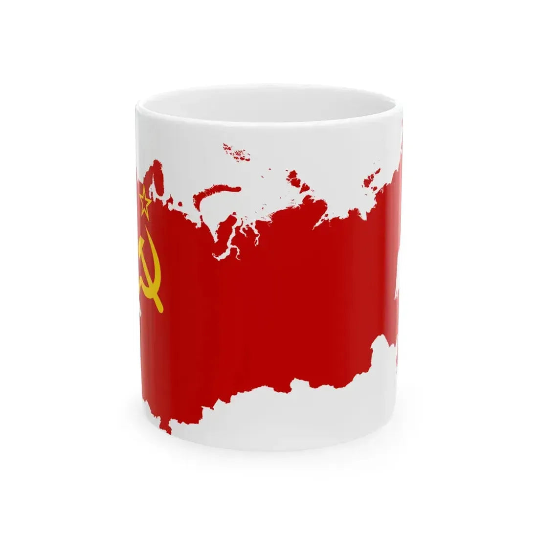 Flag-map of the Soviet Union version (Russia) White Coffee Mug 11oz - Go Mug Yourself