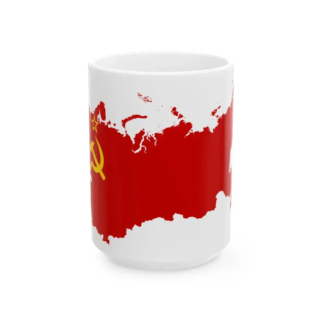 Flag-map of the Soviet Union version (Russia) White Coffee Mug 15oz - Go Mug Yourself