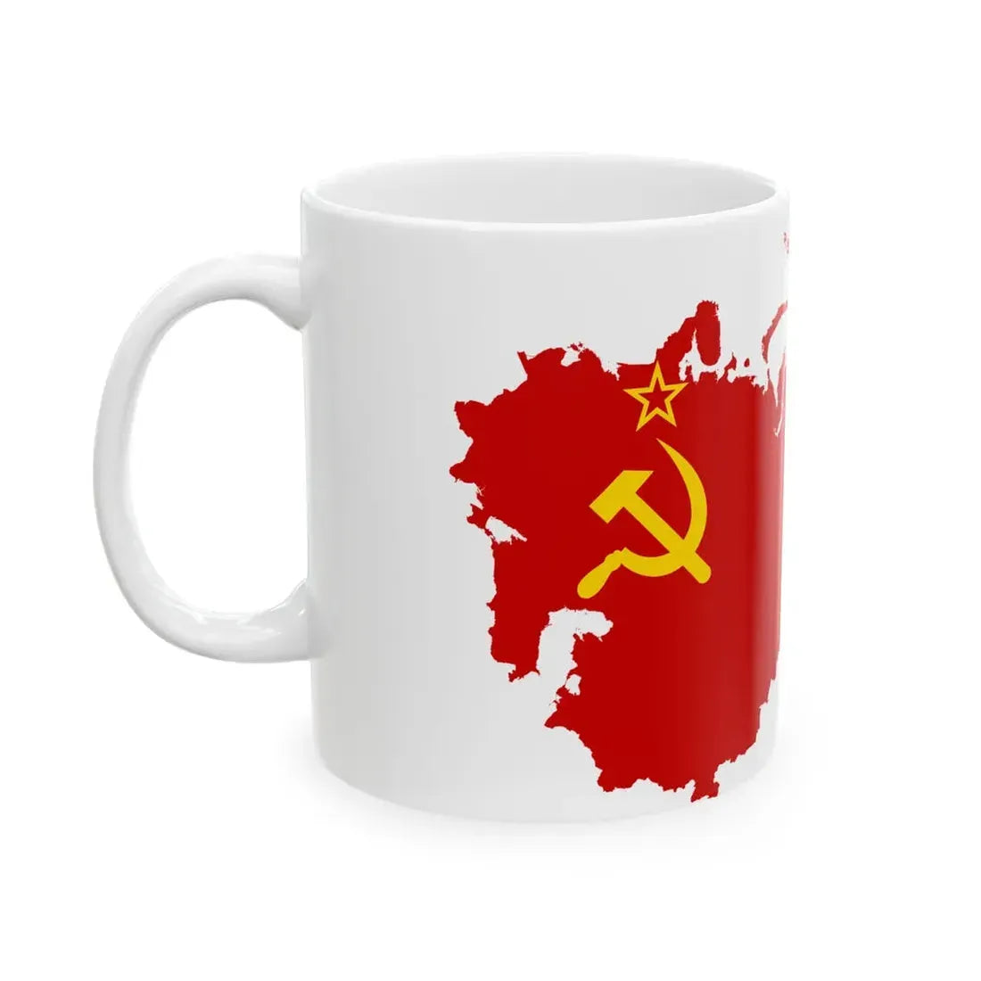 Flag-map of the Soviet Union version (Russia) White Coffee Mug - Go Mug Yourself