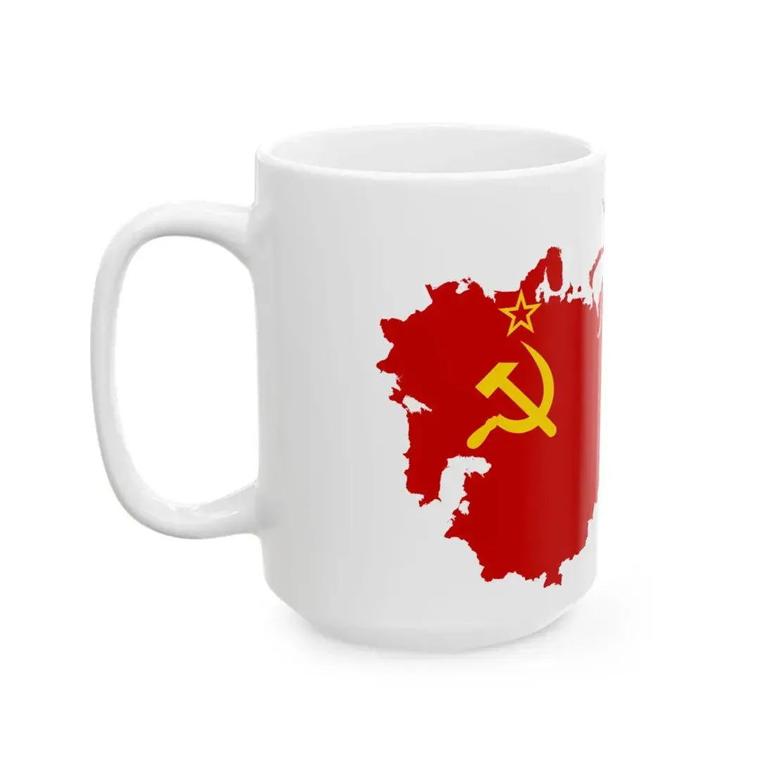 Flag-map of the Soviet Union version (Russia) White Coffee Mug - Go Mug Yourself