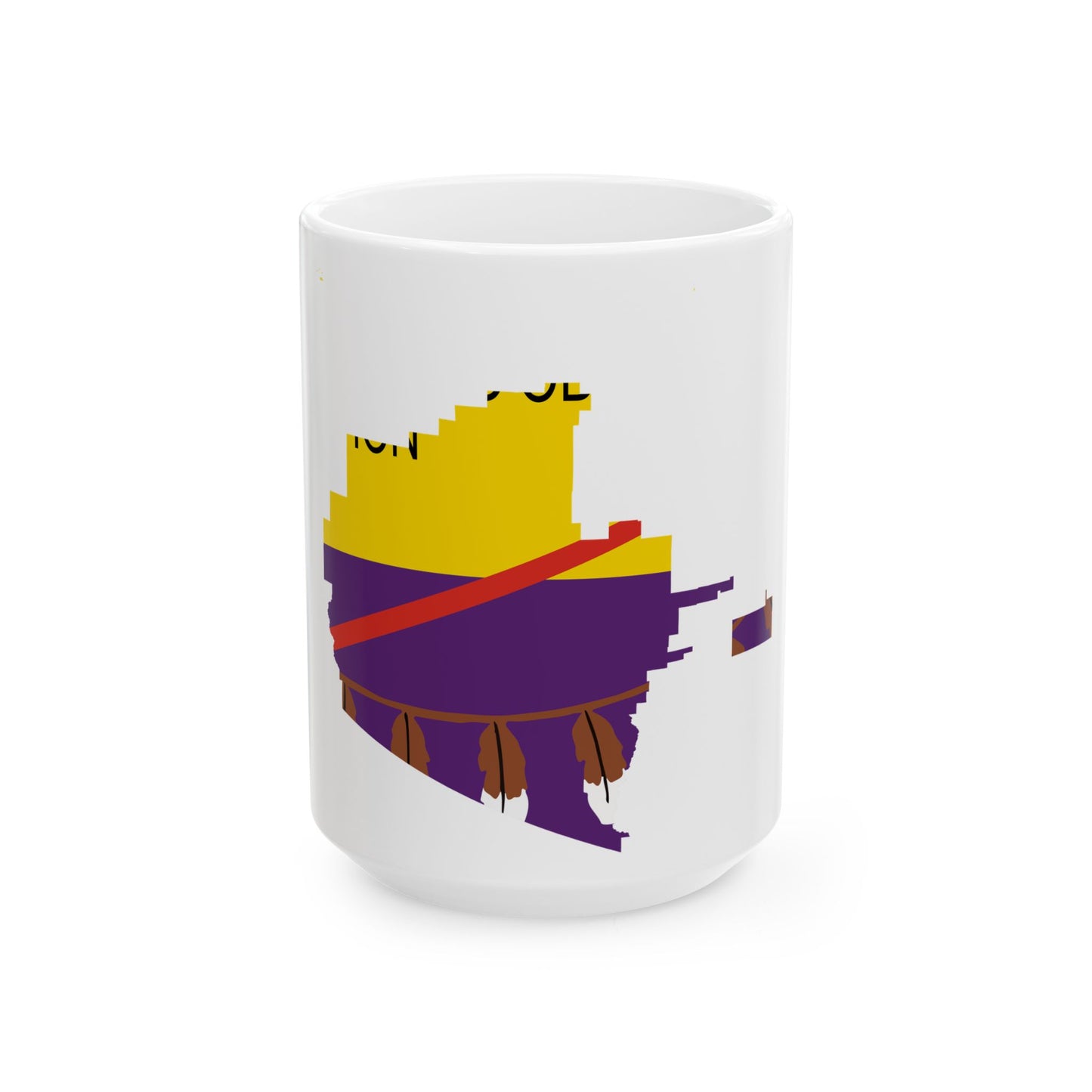 Flag map of the Tohono Oodham Nation (United States) White Coffee Mug-15oz-Go Mug Yourself